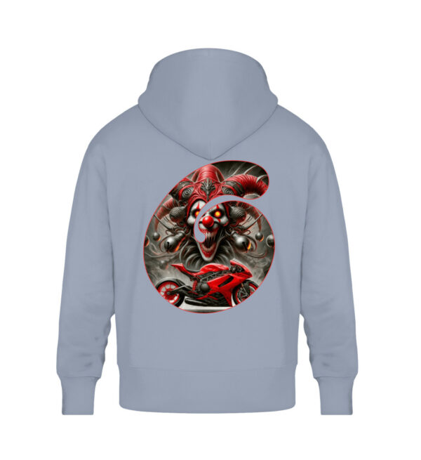 Red Inferno Jester - Unisex Oversized Organic Hoodie-7086