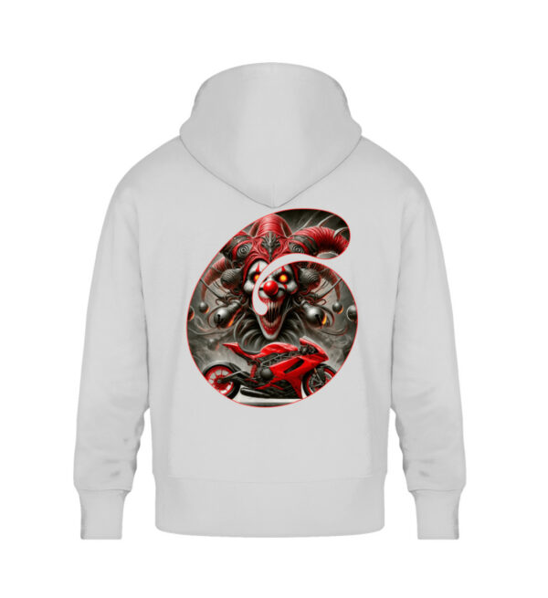 Red Inferno Jester - Unisex Oversized Organic Hoodie-6961