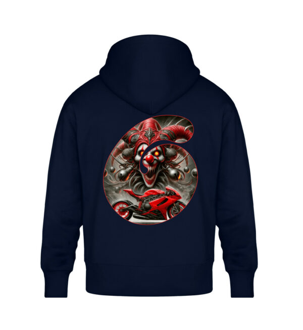 Red Inferno Jester - Unisex Oversized Organic Hoodie-6959