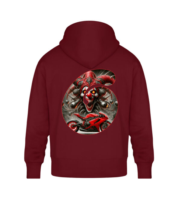 Red Inferno Jester - Unisex Oversized Organic Hoodie-6974