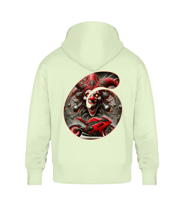 Red Inferno Jester - Unisex Oversized Organic Hoodie-7105