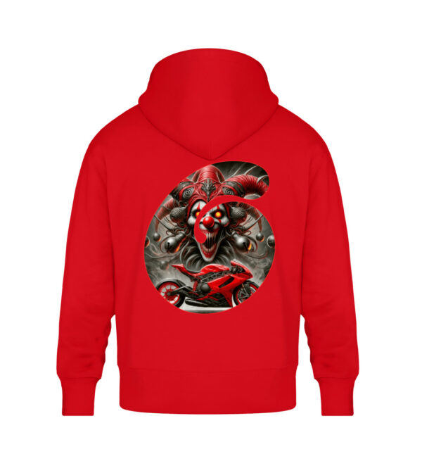 Red Inferno Jester - Unisex Oversized Organic Hoodie-6973