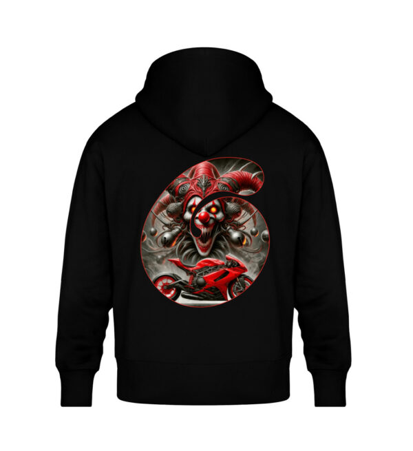 Red Inferno Jester - Unisex Oversized Organic Hoodie-16