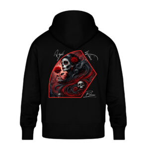 Black Widow`s Bloom - Unisex Oversized Organic Hoodie-16