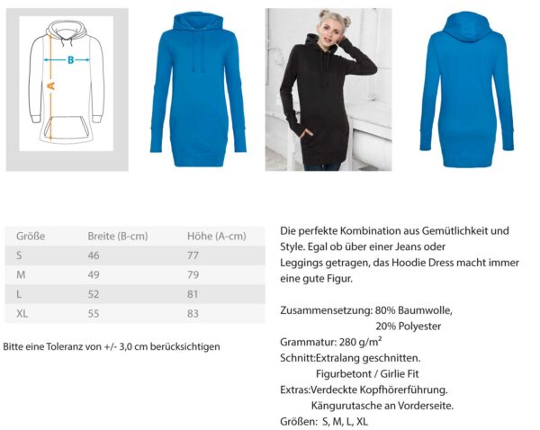 Deadly Divas - Soul Queens Hoodie-Kleid – Bild 3