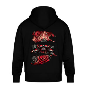 Burning Skulls - Unisex Oversized Organic Hoodie-16