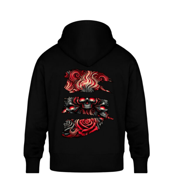 Burning Skulls - Unisex Oversized Organic Hoodie-16