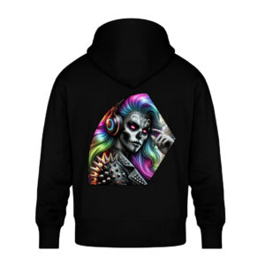 Psychedlic Skull Vibes - Unisex Oversized Organic Hoodie-16